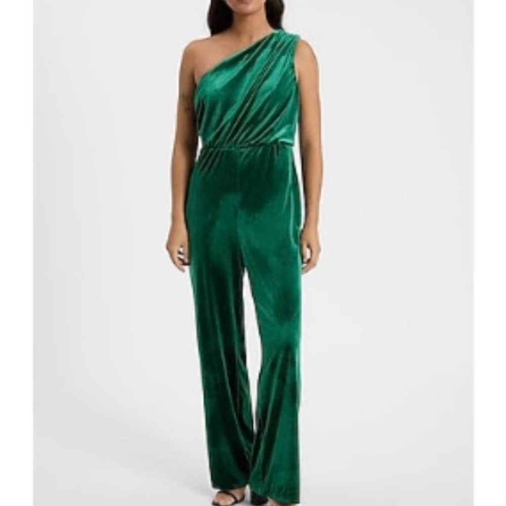 Express Emerald One-Shoulder Jumpsuit